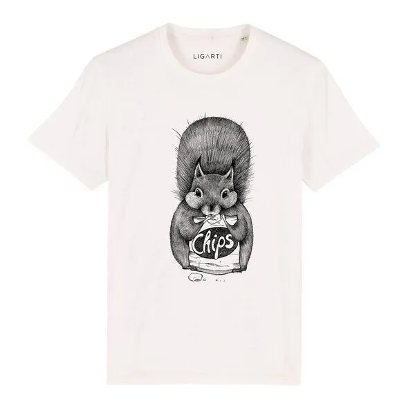 LIGARTI LIGARTI T-shirt - Chipseichhörnchen, Cremeweiß, – Produktbild 1 von 5