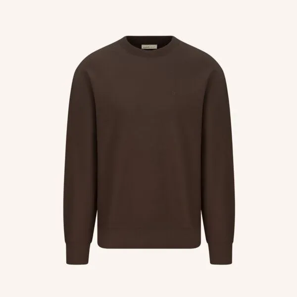 NORDLICHT NORDLICHT Herren Sweater aus strukturierter Bio-Baumwolle NILAS, Dunkelbraun (braun), – Produktbild 2 von 4