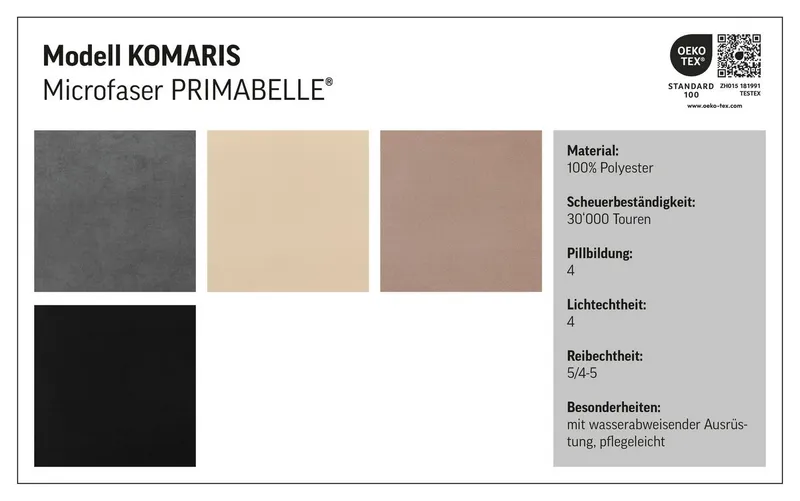 COTTA Hocker Komaris, B: 100 cm, individuell zu kombinieren, Grau, – Produktbild 1 von 5