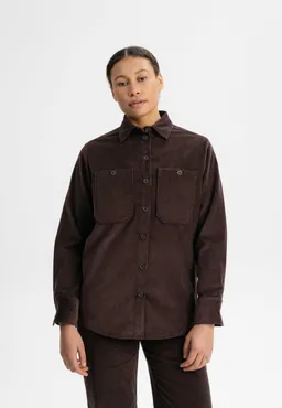 MELA MELA Damen vegan Overshirt Cord Jiya Walnuss Braun – Produktbild 1 von 1