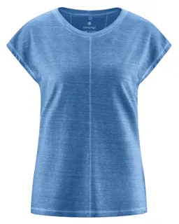 HempAge Hempage Damen vegan T-Shirt Mit Ziernähten Ozeanblau – Produktbild 1 von 1