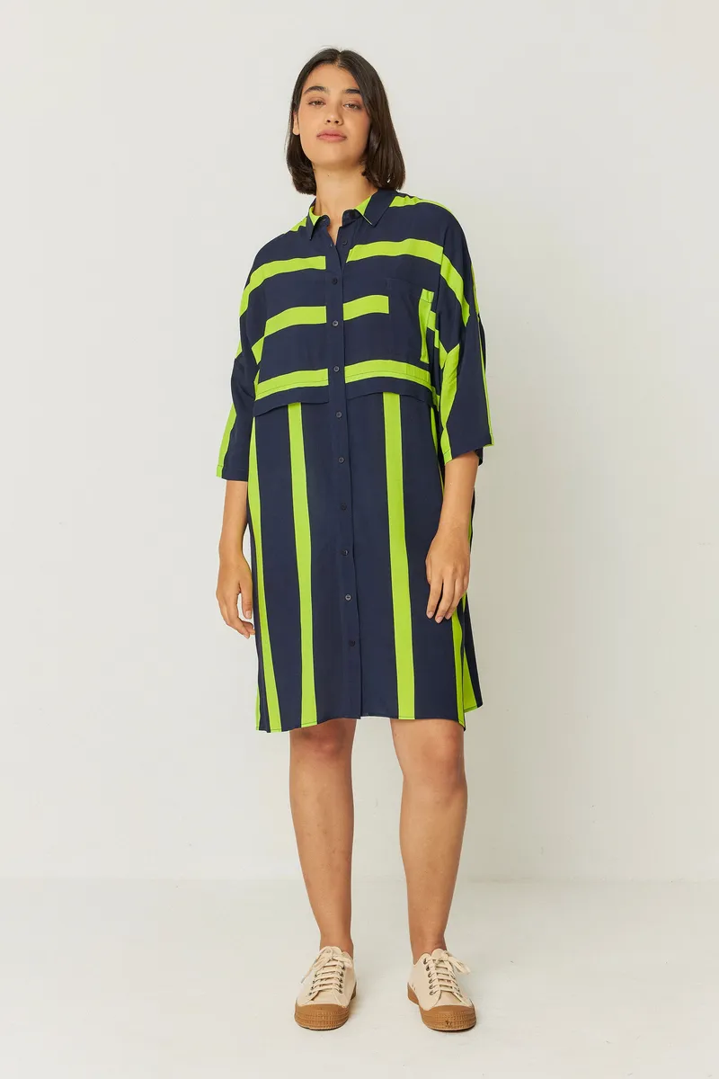 SKFK SKFK Damen vegan Hemdkleid Lisabe Marineblau, Extra dunkelblau, – Produktbild 2 von 2
