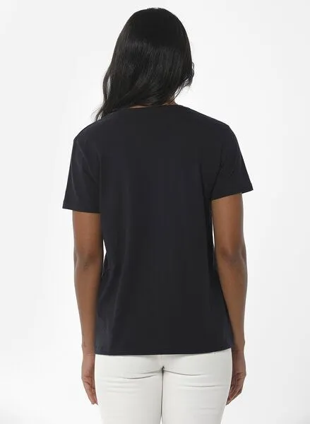 ORGANICATION ORGANICATION T-Shirt aus Bio-Baumwolle mit Stickerei, Schwarz(black), – Produktbild 3 von 4