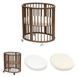 Stokke Stokke Set Sleepi Mini Wiegen mit Mini-Matratze und Spannbettlaken - Warm Brown - Ecru – Produktbild 1 von 1