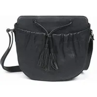 El Puente El Puente Schultertasche | Fair Trade & Handmade aus Indien, Schwarz, – Produktbild 1 von 1