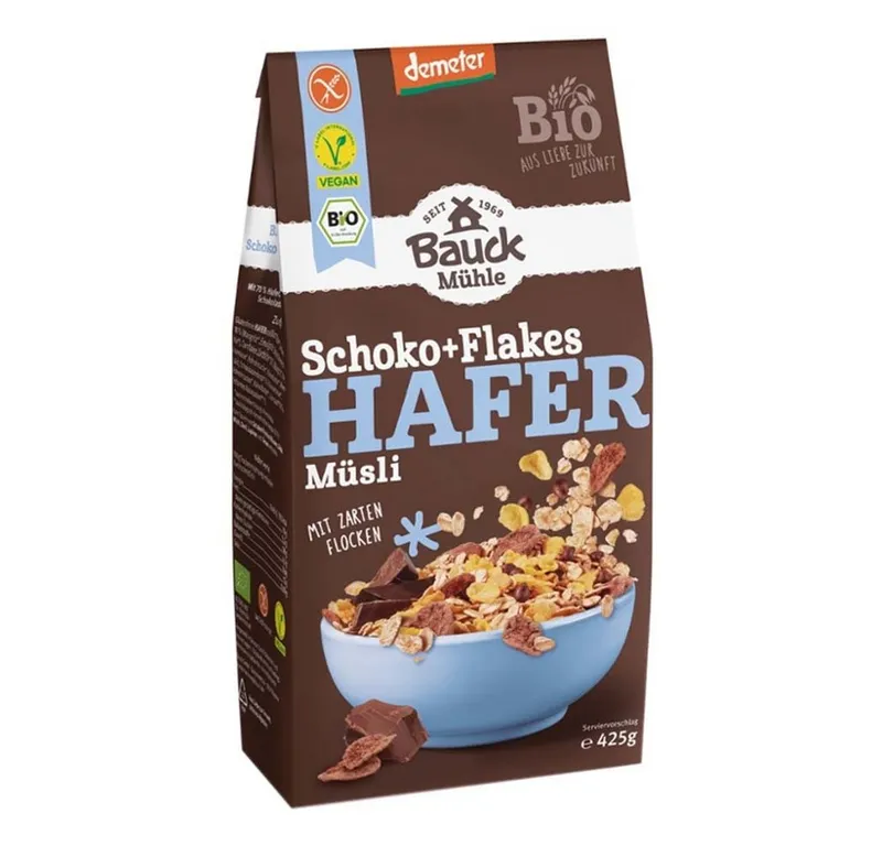 Bauck Mühle Cerealien Hafer Müsli - Schoko + Flakes 425g – Produktbild 1 von 1