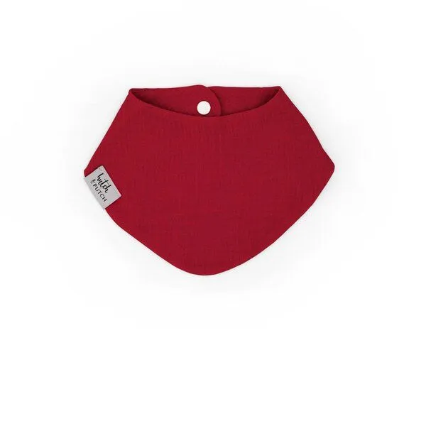 Hutch&Putch Hutch&Putch Musselin Lätzchen - Dreieckstuch mit Druckknopf für Baby (0-2 Jahre) aus 100% Bio-Baumwolle, Cranberry, – Produktbild 1 von 2
