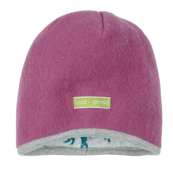loud + proud loud + proud Babys & Kinder Mütze Wollfleece, GOTS-zertifiziert, Grape(lila), – Produktbild 1 von 3