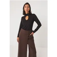 SKFK SKFK Damen vegan T-Shirt High Neck Zur-5 Schwarz, Schwarz, – Produktbild 1 von 1