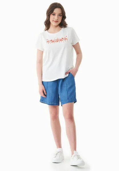 ORGANICATION ORGANICATION T-Shirt aus Bio-Baumwolle mit Print, Weiß(off white), – Produktbild 3 von 4