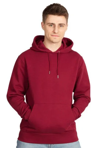 Life-Tree Life-Tree Hoodie aus Biobaumwolle Fairwear "WoodenIris" in Burgund Rot, Blau, – Produktbild 7 von 8