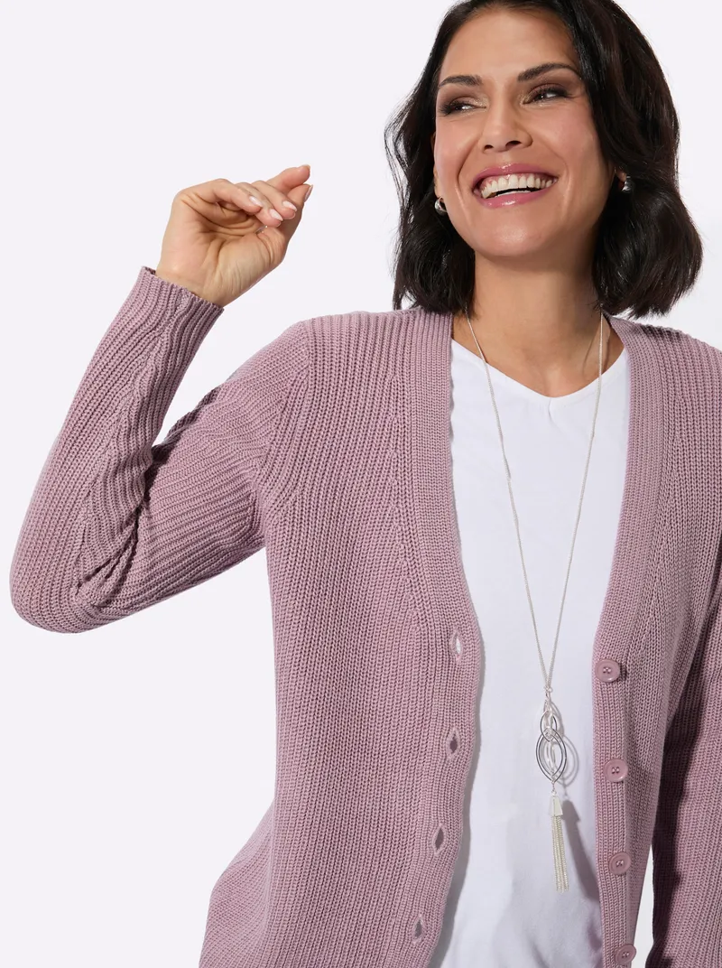 Witt Longstrickjacke, Mauve, – Produktbild 3 von 3