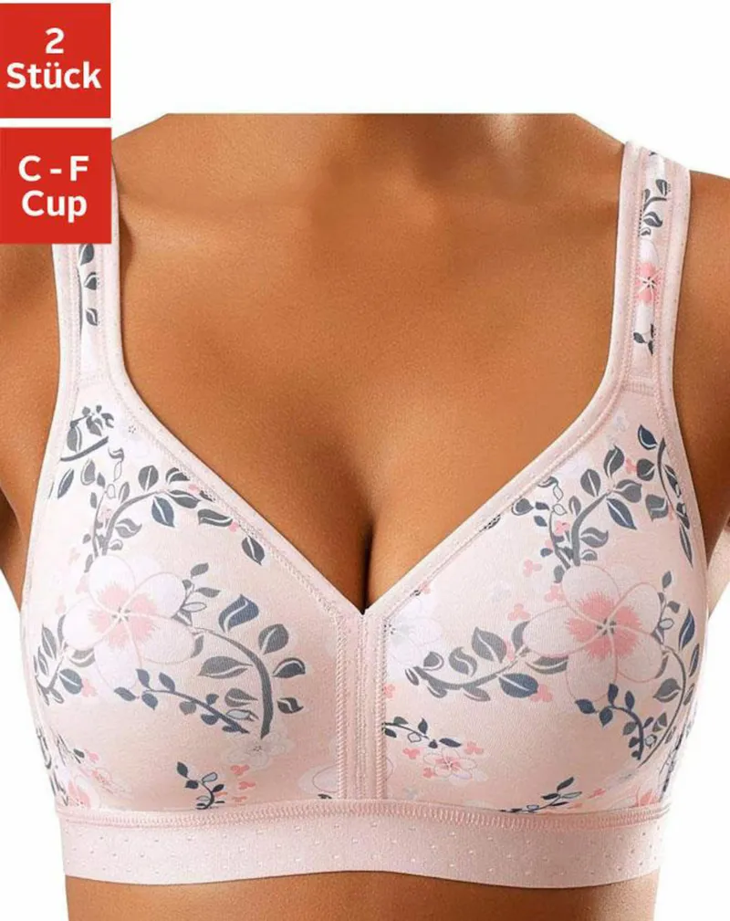 petite fleur by Lascana Entlastungs-BH, Rosé-bedruckt+weiß, – Produktbild 1 von 3