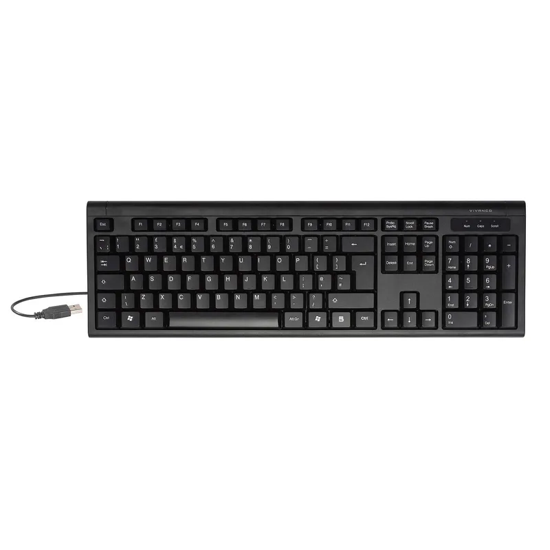 SBS SBS USB-Tastatur in voller Größe mit Ziffernblock und PS2-Adapter (DE-Layout), Schwarz, – Produktbild 1 von 1