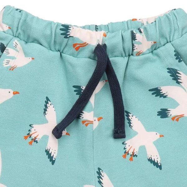 Walkiddy Walkiddy Kinder Shorts GOTS-zertifiziert aus Bio-Baumwolle mint mit Möwen-Motiv, Blau, – Produktbild 2 von 3