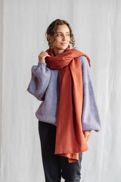 Jyoti - Fair Works Jyoti - Fair Works Baumwoll Schal Sanavi, Mahagoni, – Produktbild 3 von 3