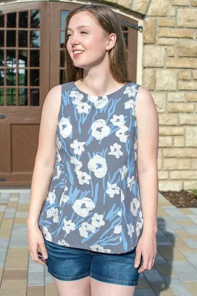Global Mamas Global Mamas Bio Bluse - BOARDWALK - Argyle, Painted floral (charcoal), – Produktbild 2 von 3