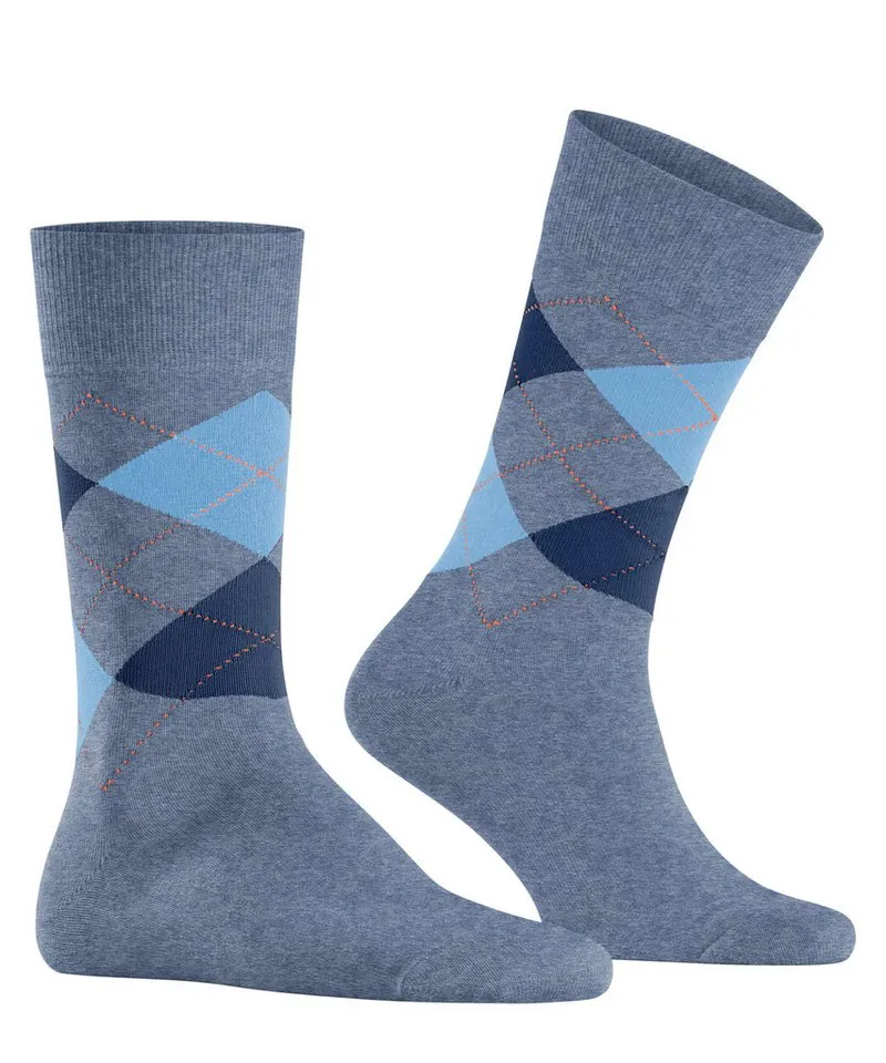 Burlington Burlington Socken King Einheitsgröße 40-46, Argyle-Muster, Burlington-Clip, Blau, – Produktbild 2 von 6