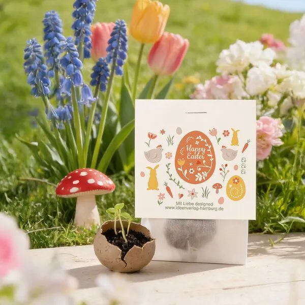 Ideenverlag Hamburg Ideenverlag Hamburg 10 „Happy Easter“ Samenbomben im Tütchen mit Wildblumensaatgut – Produktbild 2 von 4