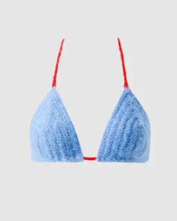 Understatement Understatement Damen vegan Bralette Knitted Triangle Hellblau/Feuerrot – Produktbild 1 von 1