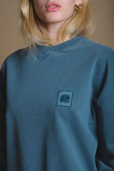 Trendsplant Trendsplant Women's Espliego Pigment Oversized Sweatshirt Elm Green, Grün, – Produktbild 3 von 3