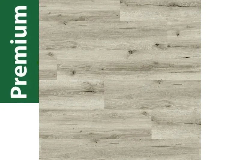 woodstore24 Premium 3D, 7,5 mm Klick Vinyl (SPC) mit antibakterieller Trittschalldämmung, Eiche grau, 1218 x 228 mm, 0,55 mm Nutzschicht, (1,67 m² / Paket) – Produktbild 1 von 1