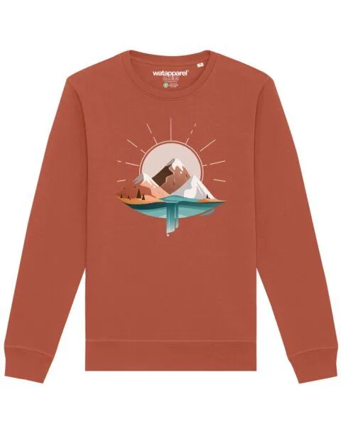 watapparel watapparel Sweatshirt Unisex Sunrise & Lake, Heritage brown, – Produktbild 1 von 4