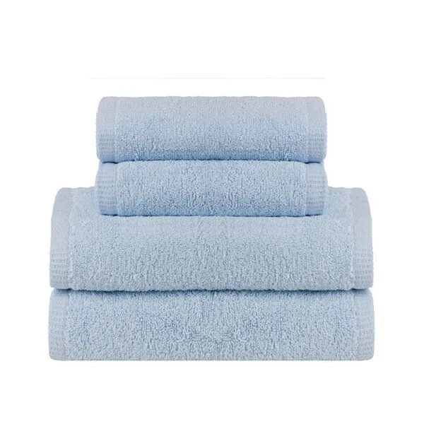 York YORK Frottier Handtuch/ Gästetuch / Badetuch 100 % Baumwolle, Blau, – Produktbild 1 von 1