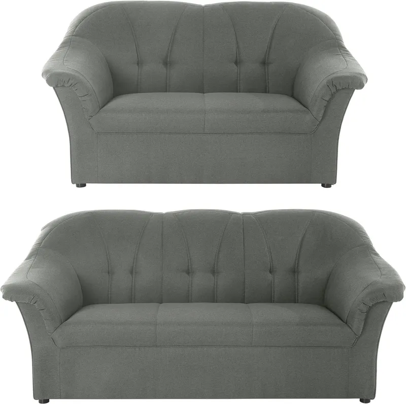 DOMO collection Polstergarnitur Pegnitz, (Set), 3-Sitzer & 2-Sitzer-Set, Grau, – Produktbild 1 von 5