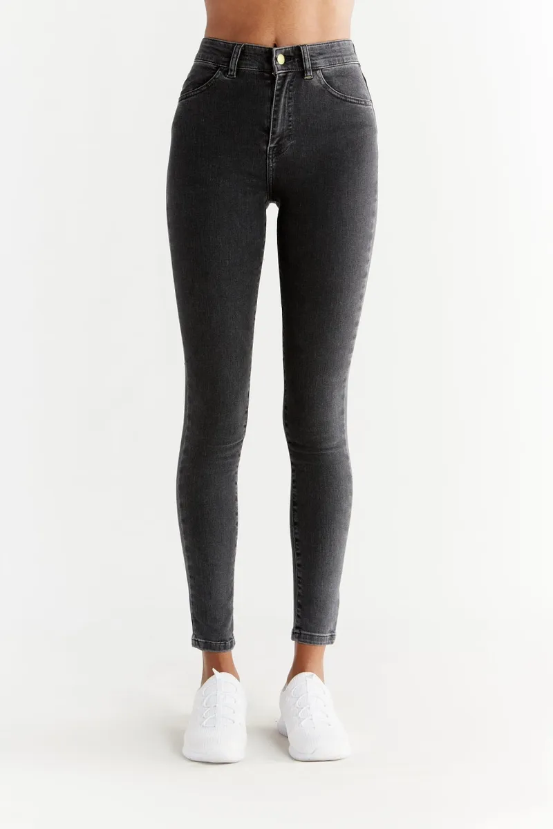 Evermind Evermind Damen vegan Jeans Stretch Skinny Fit Aschgrau, Grau, – Produktbild 2 von 2