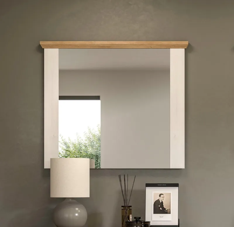 Home affaire Spiegel COSENZA, Breite 82 cm, 2-farbig, in Landhausoptik, Garderobenspiegel, Wandspiegel, Flurspiegel, Dielenspiegel, Weiß, – Produktbild 3 von 5