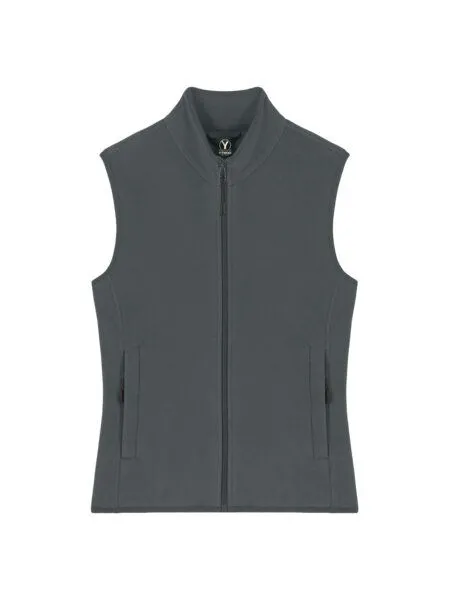 YTWOO YTWOO Damen ärmellose Fleecejacke enganliegend aus 100% recyceltem Polyester, Anthrazit, – Produktbild 3 von 4