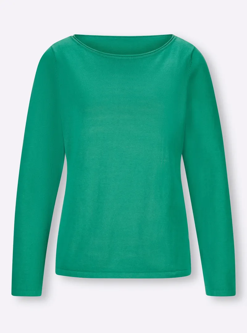 heine Baumwollpullover grün, Grün, – Produktbild 2 von 2