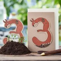Die Stadtgärtner Die Stadtgärtner Karte zum 3. Geburtstag | Tiermotiv mit Blumensamen zum Einpflanzen – Produktbild 1 von 1