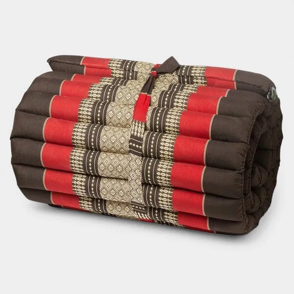 Der Lindwurm Der Lindwurm Thai Yogamatte zum Aufrollen mit Kapokfüllung, Rot/schwarz, – Produktbild 1 von 2