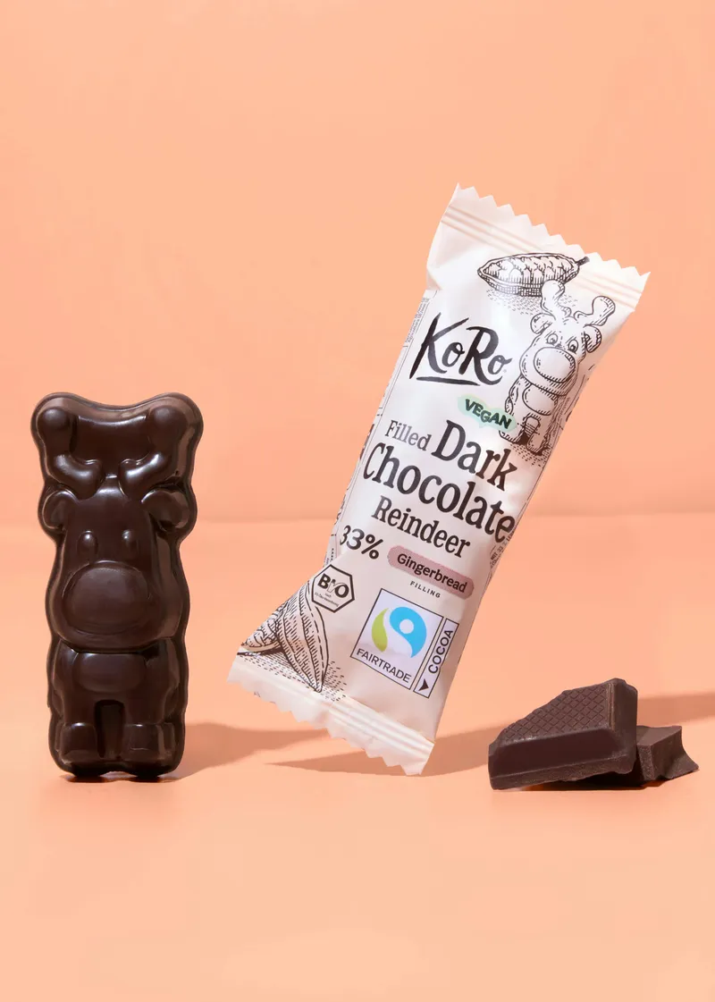 KoRo KoRo Bio Zartbitterschokolade mit Lebkuchengewürzfüllung | 23 g – Produktbild 2 von 5