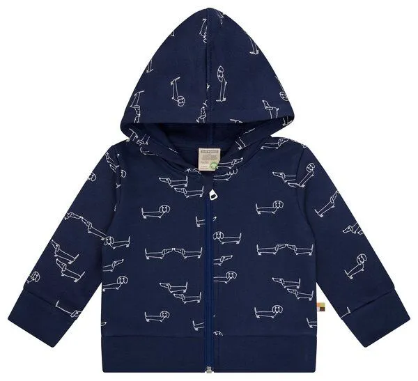 loud + proud loud + proud Babys & Kinder Sweatjacke mit Kapuze, GOTS-zertifiziert, Ultramarine(blau), – Produktbild 1 von 3