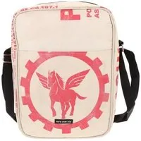 MoreThanHip MoreThanHip Unisex Umhängetasche aus recycelten Zement- oder Tierfuttersäcken - Kosal, Creme/rot - pegasus, – Produktbild 1 von 1