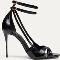 BIKKOU BIKKOU Damen vegan Sandalen Tanzen Im Club Schwarzes Python – Produktbild 1 von 1