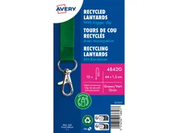 Avery Zweckform Avery Zweckform 10 Lanyards aus Recyclingkunststoff 440 x 15 mm, grün – Produktbild 1 von 1