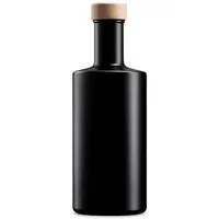 mikken mikken Schwarze Glasflasche 200 | 350 | 500 ml – leere Spirituosenflasche mit Holz-Schraubverschluss – Produktbild 1 von 1