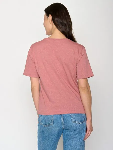 GreenBomb GREENBOMB Basic Nova - Kastiges T-Shirt aus Bio-Baumwolle / GOTS / Fair & Vegan, Rosa (dark rose), – Produktbild 4 von 4