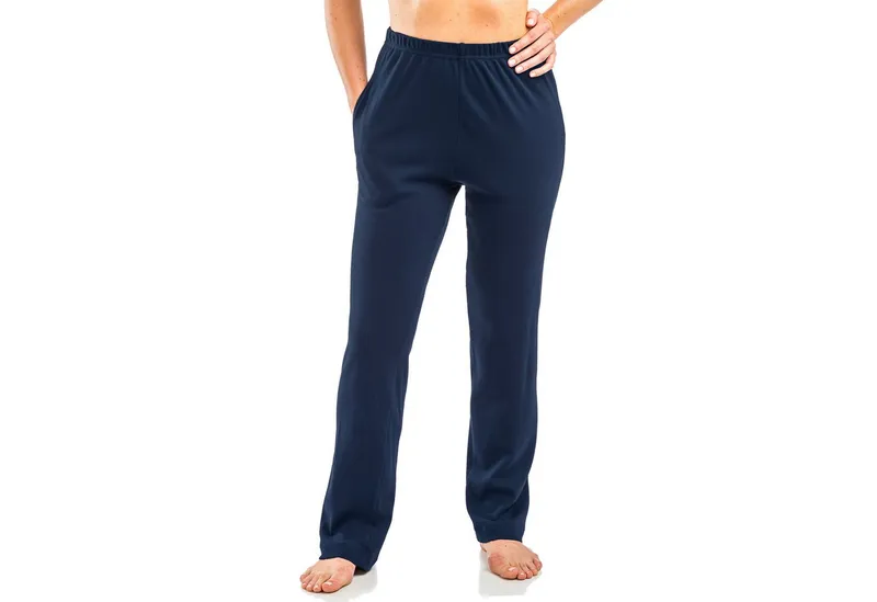 HERMKO Homewearhose 984 Homewear Unisex Bio-Baumwolle Kur Gymnastik Dehnbund, Blau, – Produktbild 1 von 4