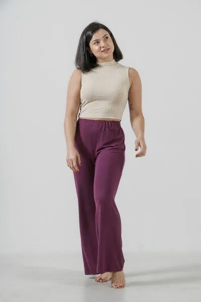 YogiLiebe YogiLiebe Yoga Pant "Mukti" Tencel, Berry, – Produktbild 1 von 4