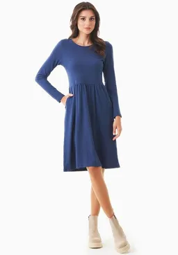 ORGANICATION ORGANICATION Langarm-Jerseykleid aus Bio-Baumwolle – Produktbild 1 von 1