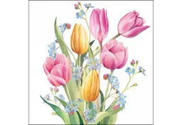 Ambiente Luxury Paper Products Papierserviette, Servietten Papier 33x33cm 3-lagig mit Tulpen Motiv Aquarell 20 Stück – Produktbild 1 von 1