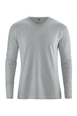 HempAge Hempage Herren vegan Langarmshirt Basic Rock Grau – Produktbild 1 von 1