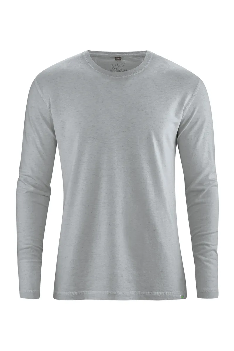 HempAge Hempage Herren vegan Langarmshirt Basic Rock Grau, Grau, – Produktbild 1 von 2