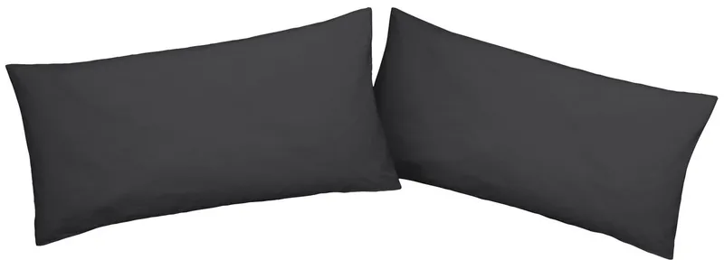 OTTO home Kissenbezüge Luisa, Renforcé, 2er-Set, 100% Baumwolle, atmungsaktiv, (2 Stück), 100% Baumwolle, mit Reißverschluss, atmungsaktiv, uni, Grau, – Produktbild 2 von 7