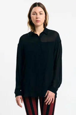 SUITE13LAB SUITE13LAB Damen vegan Hemd Samarra Schiffon Schwarz – Produktbild 1 von 1